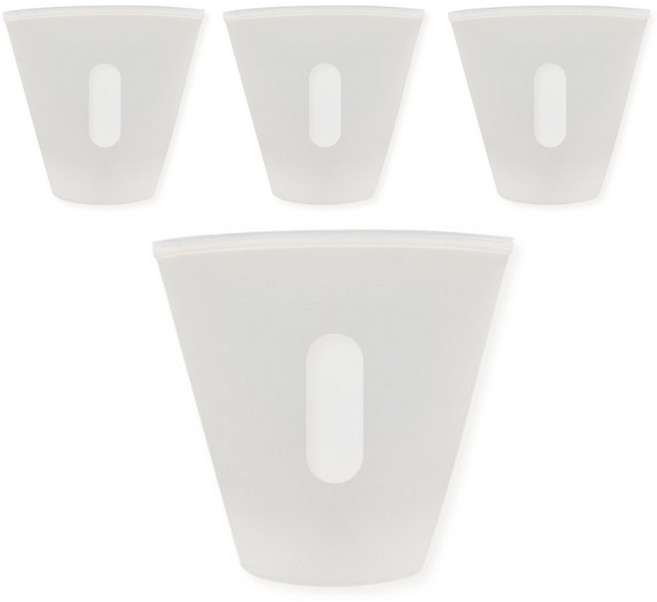 유하우스 스탠딩 실리콘 지퍼백 710ml, 중(M), 1개입, 4개