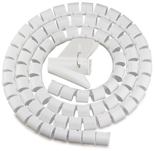마켓플랜 롤 케이블 정리커버 22mm, 1개, 화이트