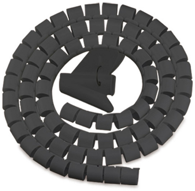 마켓플랜 롤 케이블 정리커버, 1개, 블랙