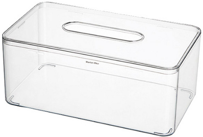 마켓플랜 아트 티슈 케이스, 투명, 1개