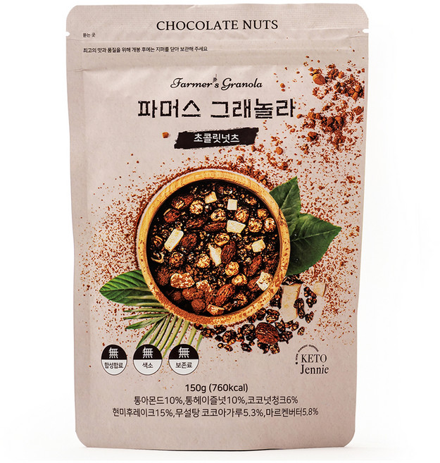 키토제니 저당 파머스그래놀라 초콜릿넛츠 시리얼, 150g, 1개