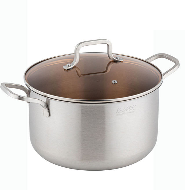 리빙아트 인덕션 케이쿡 포시드 스텐 곰솥, 24cm, 실버, 1개