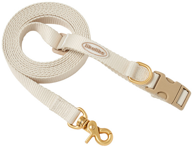 리카리카 강아지 코튼 캔디 리드줄 하네스, 아이보리, 1개