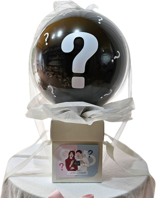 러블리팜 성별 공개 파티 베이비 샤워 팝핀 벌룬 젠더리빌, 01물음표, 1개