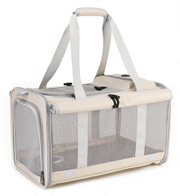 스페이스캣 반려동물 사방팔방 통풍 이동가방 기내용, 베이지, 1개