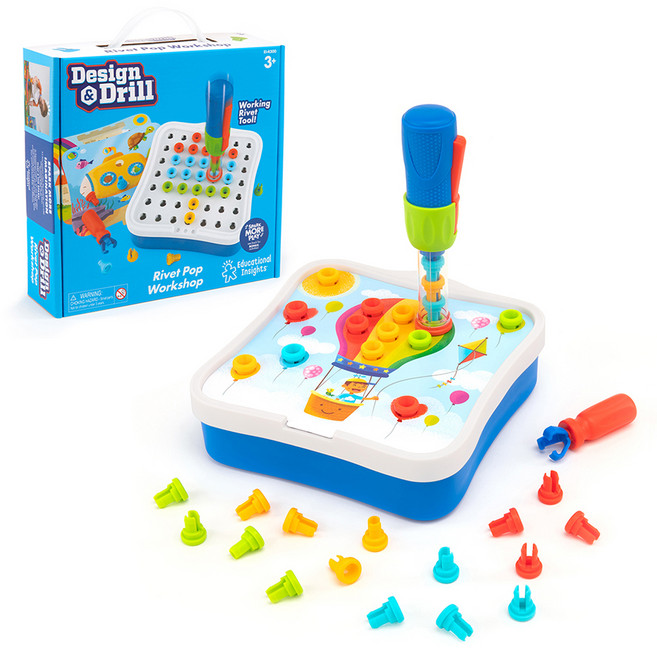 러닝리소스 디자인드릴 리벳 팝 워크샵 공구놀이, 혼합색상, 1개