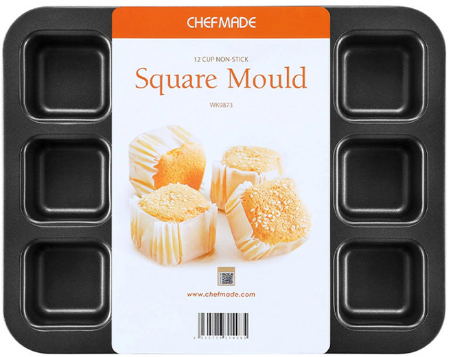쉐프메이드 미니큐브 사각식빵틀 12구 블랙, 1개