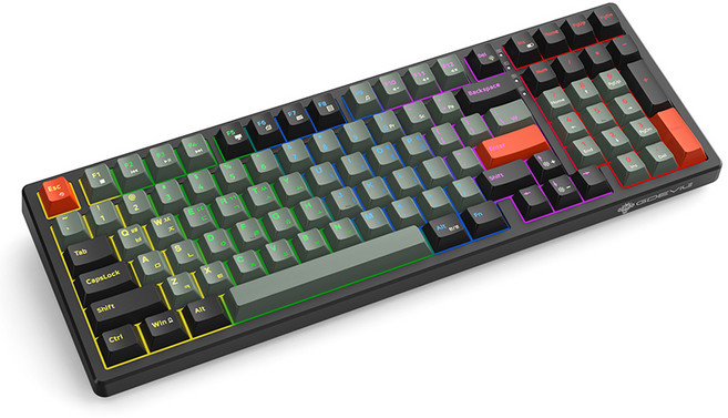 지데빌 98키 광축 방수 게이밍 기계식 유선 일반형 키보드, 다크 그레이, G818 ATLAS, 제조사축