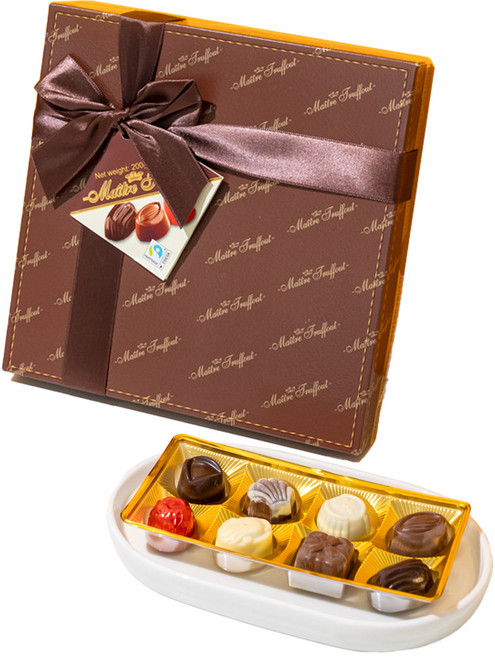 GUNZ 比利時果仁糖黑巧克力禮盒, 200g, 1盒