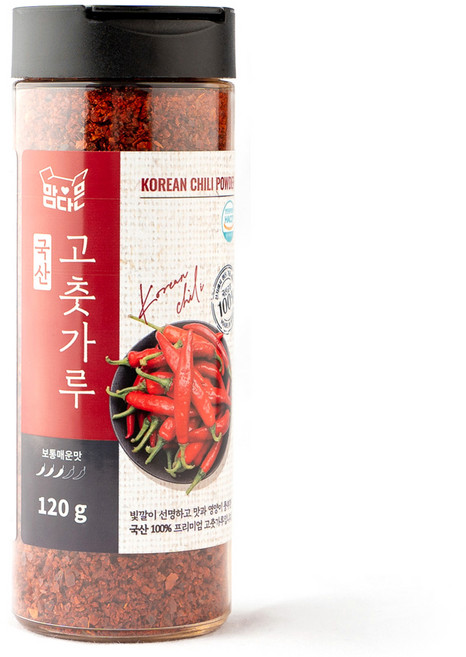 맘다믄 국산 고춧가루 보통굵기 보통매운맛, 120g, 1개