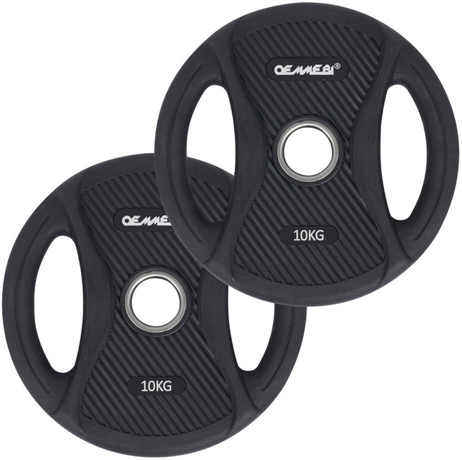 오메비 PEV 울버린 원판 바벨, 10kg, 2개, 블랙