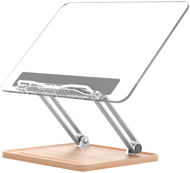 애니클리어 랩탑 아크릴 거치대 겸 경량 독서대 BS-4, 투명 + 내추럴, 1개