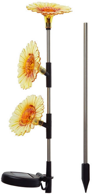 컴스마트 태양광 LED 정원등 플라워형 680 x 107 mm ER537, 웜화이트
