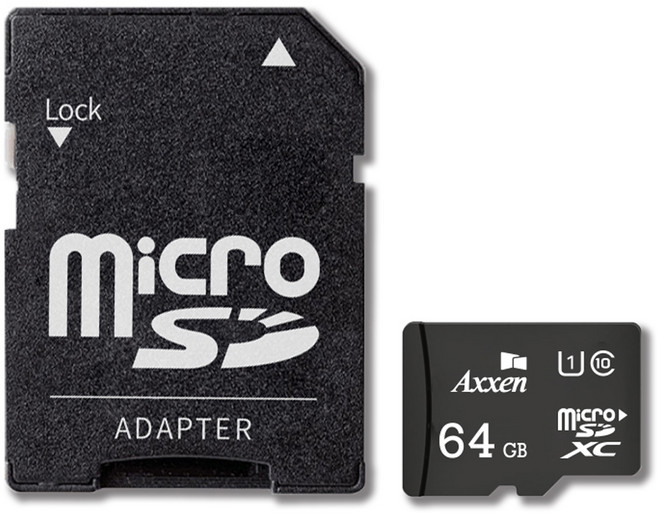 액센 프리미엄 마이크로 SD카드 + 어댑터 세트 MSD22, 64GB, 1개