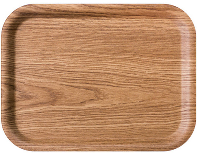 로야 국산 우드무늬 사각 펄프 카페 트레이, 브라운, 1개