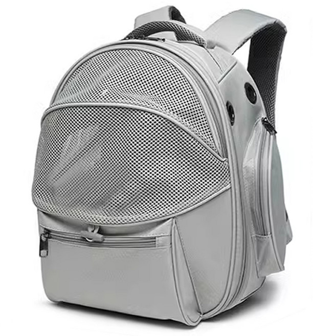 스페이스캣 반려동물 동글이 백팩형 이동가방, 그레이, 1개