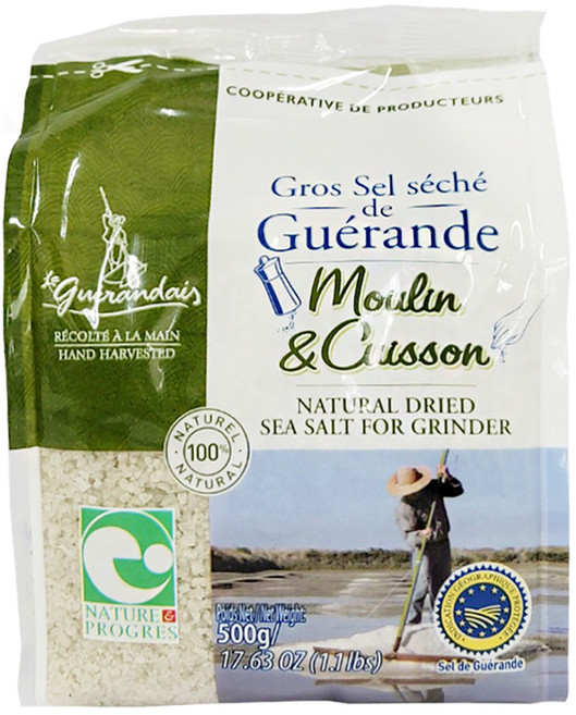 르게랑데 토판 천일염 굵은 소금 폴리백, 1개, 500g