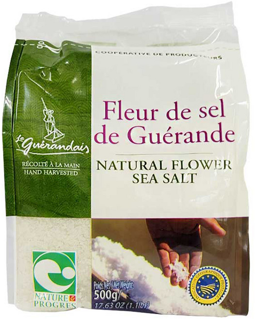르게랑데 토판 천일염 플뢰르 드 셀 폴리백, 1개, 500g