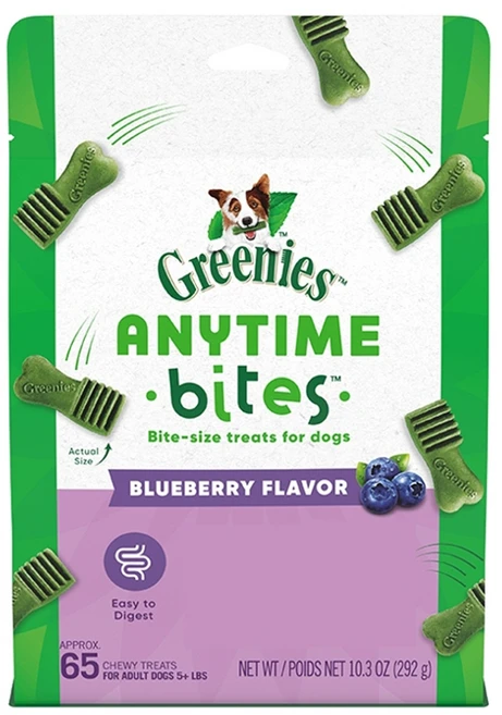 그리니즈 강아지 애니타임 바이트 간식, 블루베리, 292g, 1개 - 쿠팡