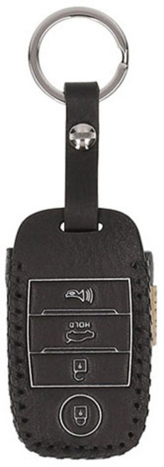 오시에나 자동차 스마트 가죽 차키케이스 뉴럭셔리, 기아 A(4버튼), 블랙