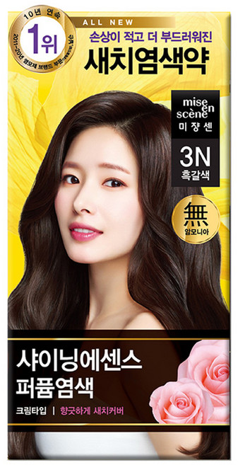 미쟝센 샤이닝 에센스 새치전용 염색제, 3N 흑갈색, 1개