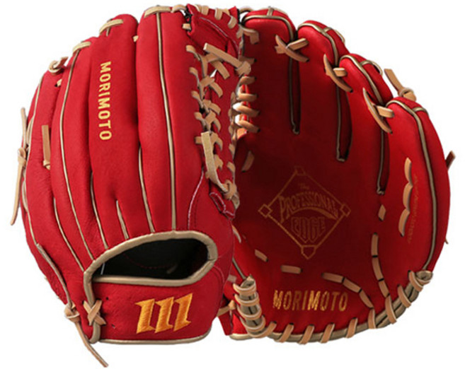 모리모토 엣지 내야 야구글러브 우투용 MTG-04, 레드 + 카멜, 1개