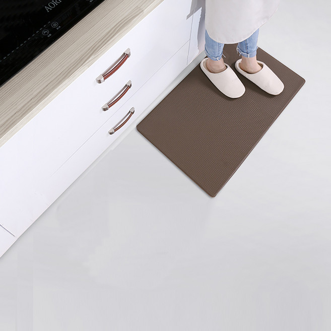 민스리빙 모던 PVC 주방 발매트, 브라운, 1개