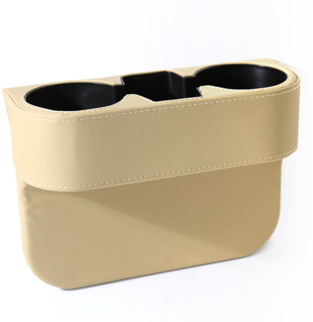 벤오토 차량용 틈새가죽 컵홀더, 1개, 베이지