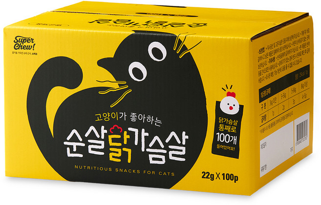 슈퍼츄 고양이가 좋아하는 통살 100p, 닭가슴살, 2.2kg, 1개