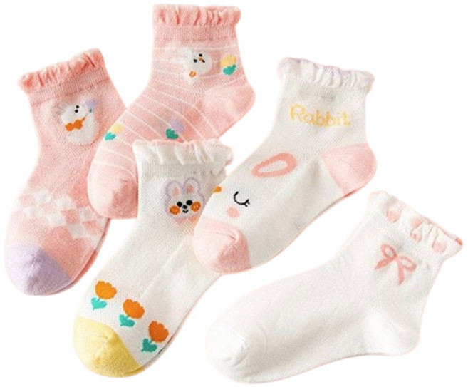 제이셀 여아용 깜찍이 프리미엄 양말 5켤레 세트 Y149
