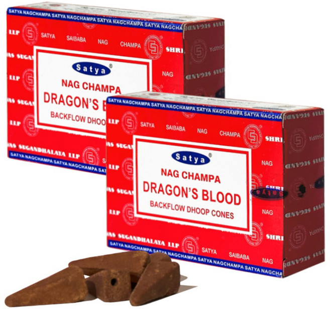 나그참파코리아 백플로우 인센스 콘 2p, 드래곤블러드