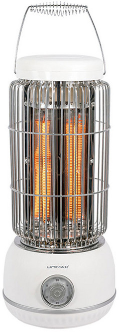 유니맥스 2단 원형 카본 전기히터, UMH-CB2123KN, 화이트