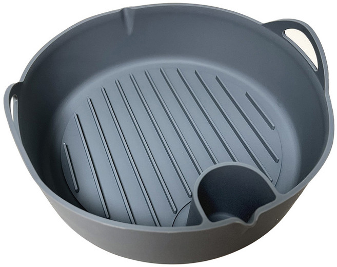 촉촉 에어프라이어&전자레인지 실리콘 용기, 그레이, 1개