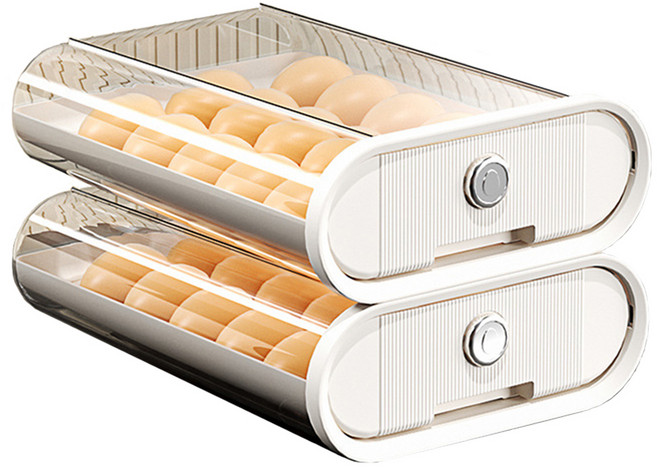 오라플 자동 슬라이딩 계란 트레이 와이드 서럽형, 2개, 18구, 혼합색상