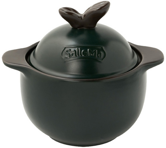 샐마 무균열 내열 뚝배기 애플팟 딥그린, 15cm, 1개