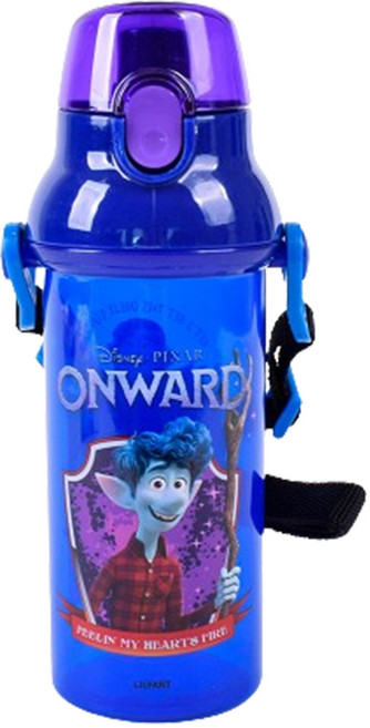 릴팡 온워드 원터치 어깨끈 물통, 450ml, 블루, 1개