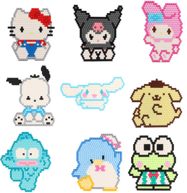 바니랜드 산리오캐릭터즈 네모블럭 9종 세트, 혼합색상, 1개