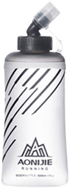 오니지 소프트 플라스크 물병, 블랙 + 화이트, 500ml, 1개