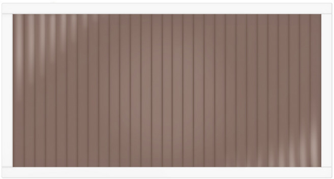 타공판닷컴 클리어 아일랜드 폴리카보네이트 파티션 세로 600 x 120 x 300 mm, 화이트 + 브라운