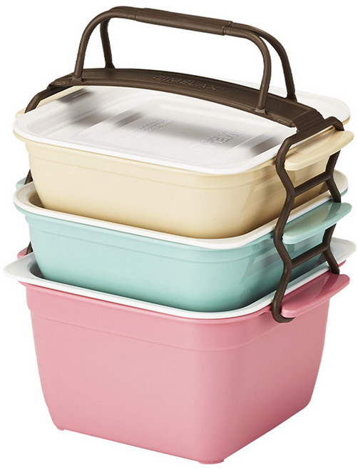 씨밀렉스 점보쿡 미니 3단 찬합 세트, 혼합색상, 1세트