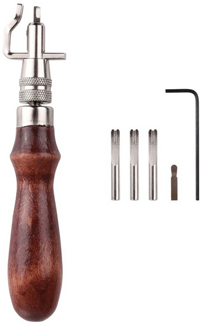 코히모 가죽공예 DIY 엣지 베베러 스티칭 크리저 7종 세트 3W195, 1세트, 혼합색상