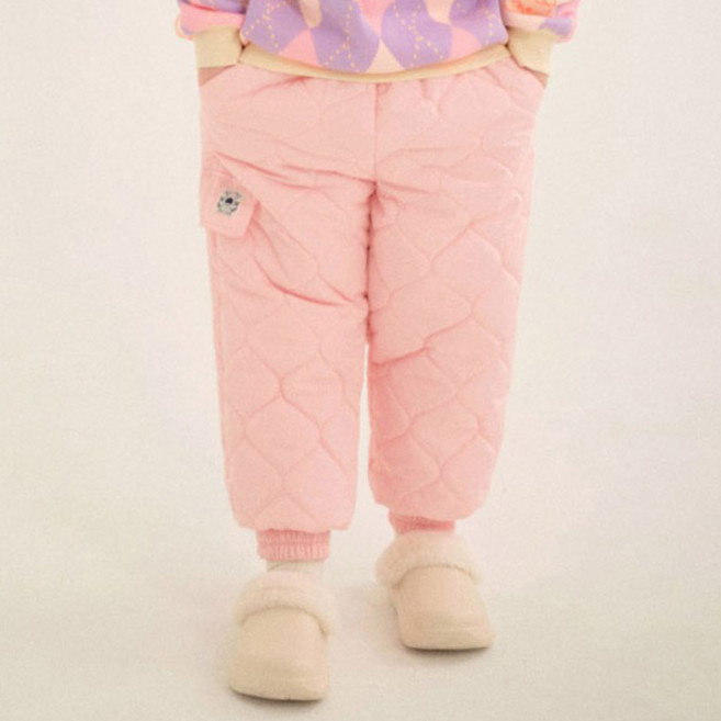 젤리스푼 아동용 베이직 엠보싱 패딩 보온 조거팬츠