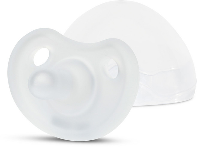 마더케이 유아용 올 실리콘 쪽쪽이 + 케이스, 투명화이트, 1개