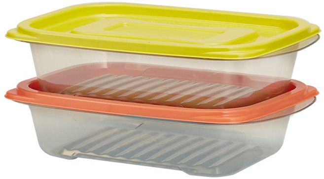 씨밀렉스 킵프리저 오리지널 반찬통 옐로우 1300ml + 오렌지 1300ml 세트, 2개입, 1세트