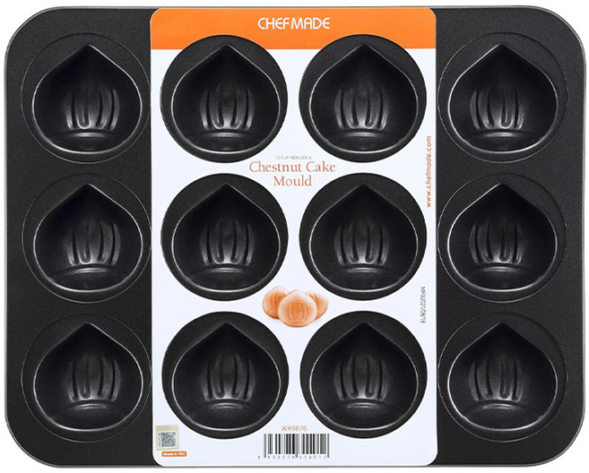 쉐프메이드 밤 마들렌틀 팬 12구 블랙, 1개