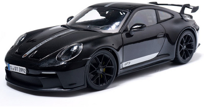 마이스토 1:18 2022 포르쉐 911 GT3 프리미어 자동차 작동완구 다이캐스트 모형, 블랙, 1개
