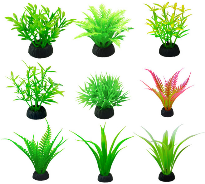 지오투 어항 장식용 레이어드 인조 수초 9종 세트 B타입, 1세트