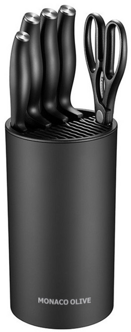 모나코올리브 모던 안심 원형 칼꽂이, 블랙, 1개