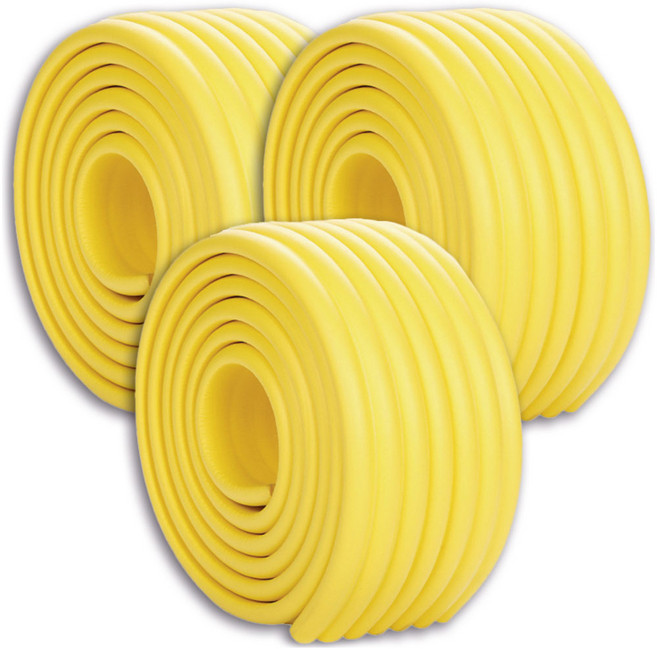 원더파파 폭신폭신 두꺼운 W형 모서리보호대, 옐로우, 3개