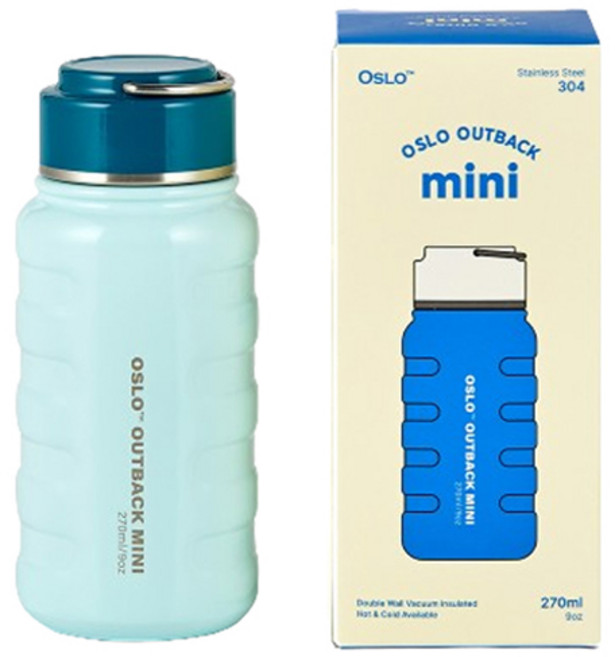 OSLO Outback提把超輕量不鏽鋼迷你保溫瓶, 1個, 270ml, 薄荷綠